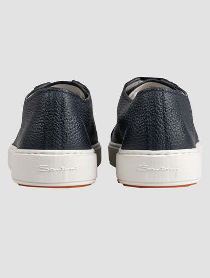 Santoni Blå Läder Sneakers