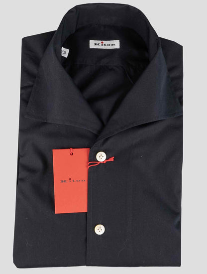 Camisa de algodón negro Kiton