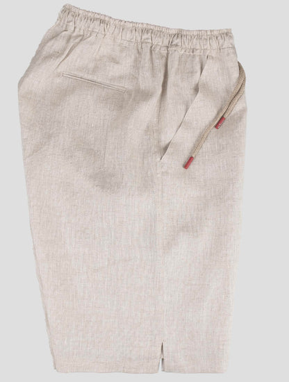 Kiton béžové plátno krátké kalhoty