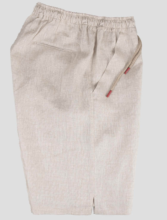 Pantalones cortos de lino en beige de Kiton