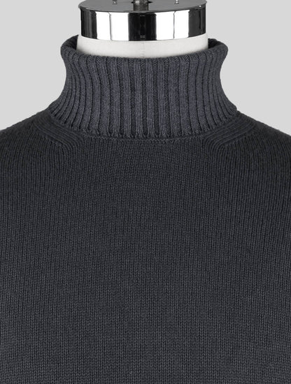 Jersey de cuello alto de lana virgen gris oscuro de Malo