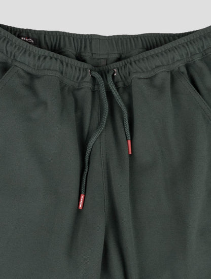 Krátké bavlněné kalhoty Kiton tmavě zelené