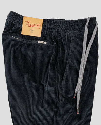 Marco Pescarolo Dark Blue Cotton Ea Velvet Pants