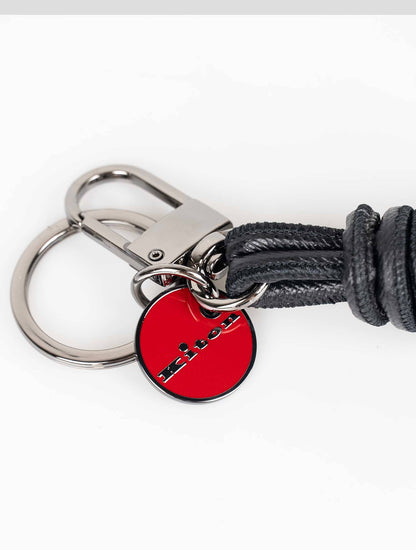 Kiton Black Leather Keychain