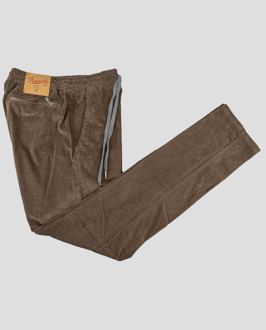 Pantalones de terciopelo de algodón Taupe Ea de Marco Pescarolo