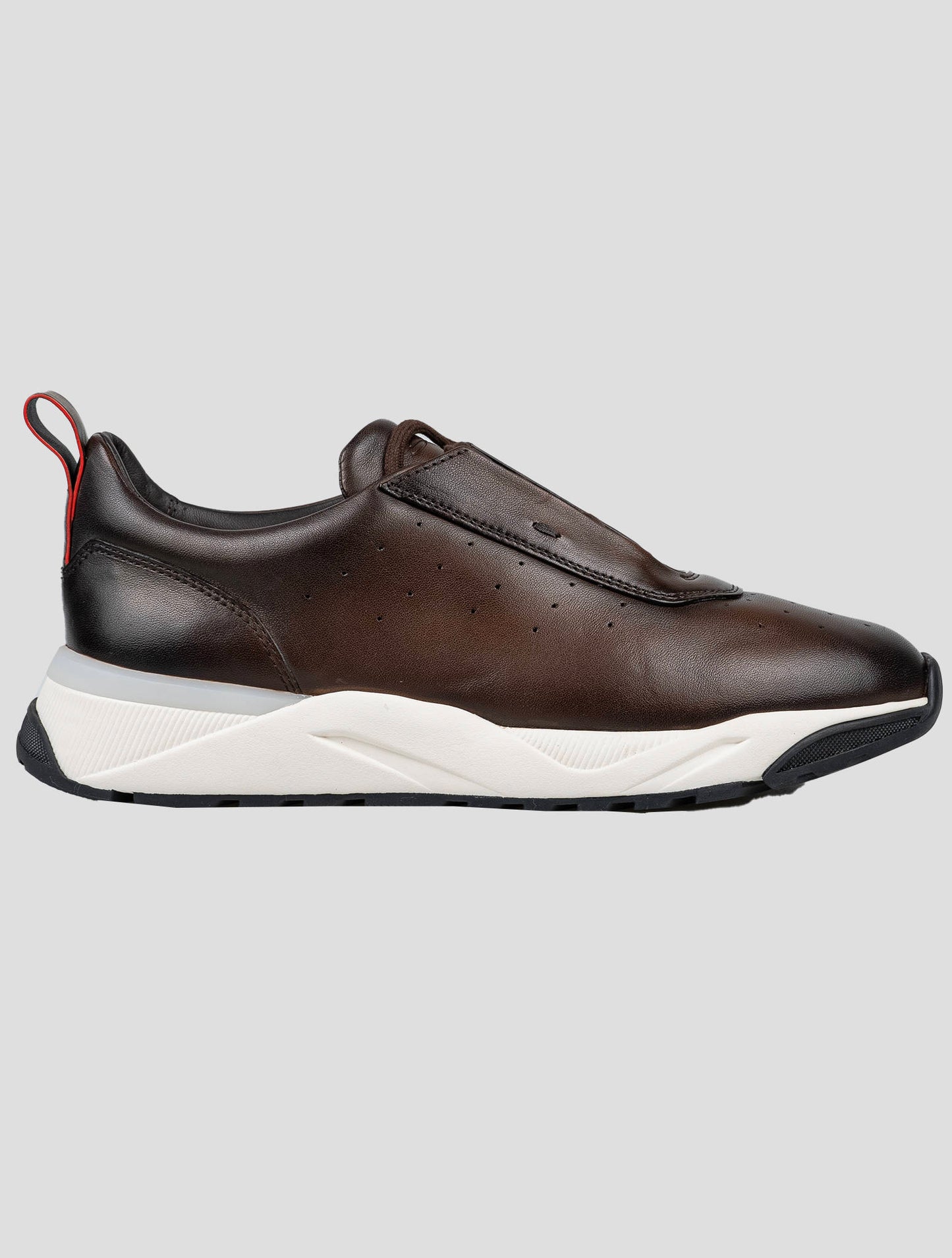 Santoni Dark Brown Leather Sneakers