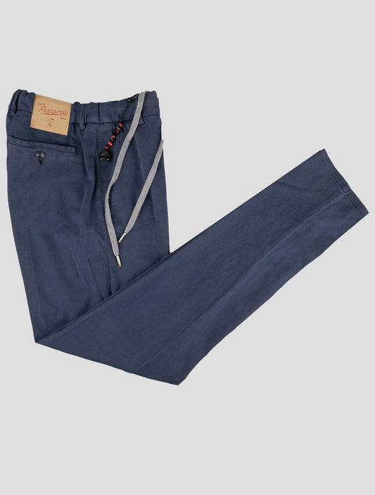 Marco Pescarolo Pantalon en coton lycra bleu