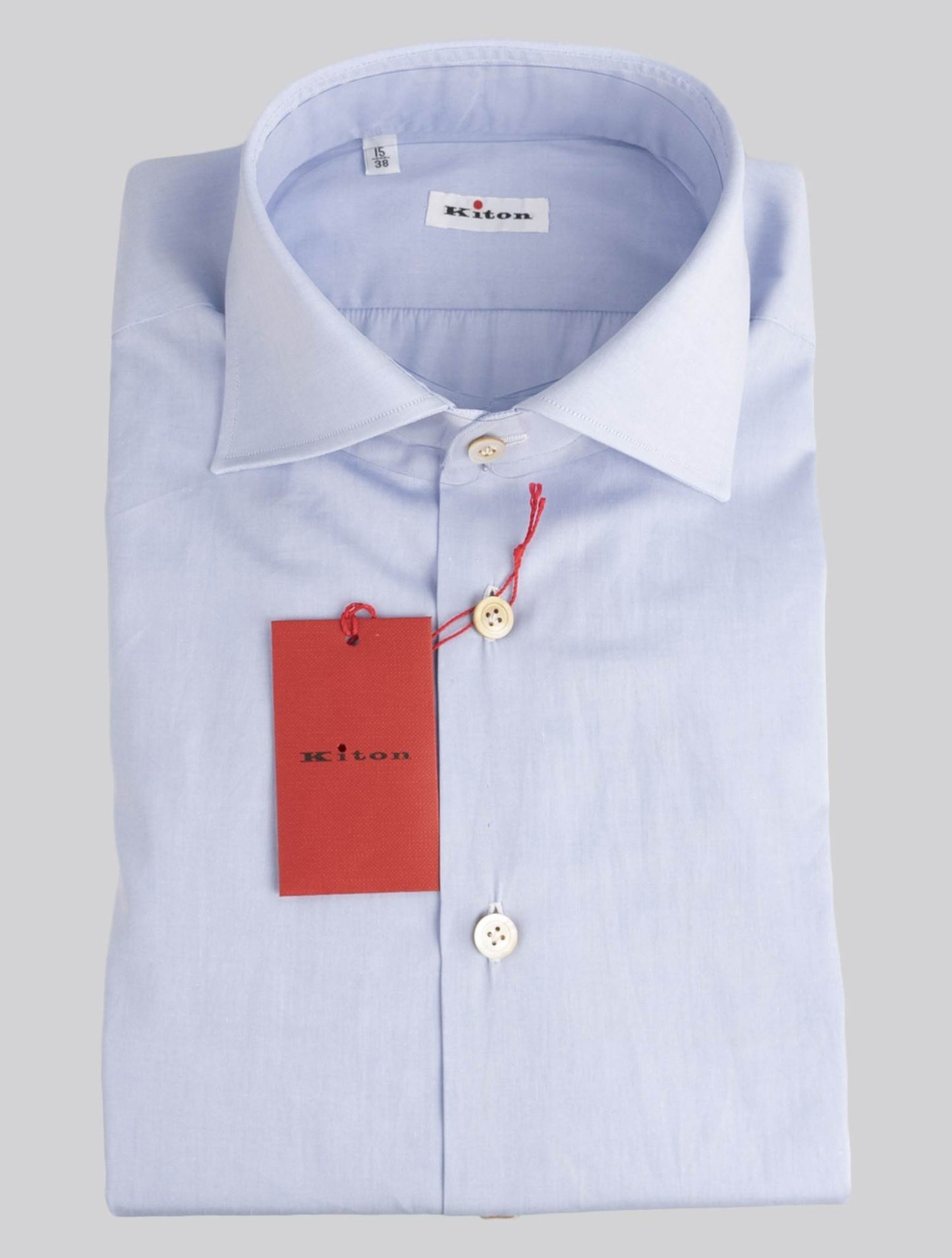 Camisa de algodón azul claro Kiton