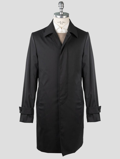 Kiton Black Virgin Wool Pa Ea Overcoat