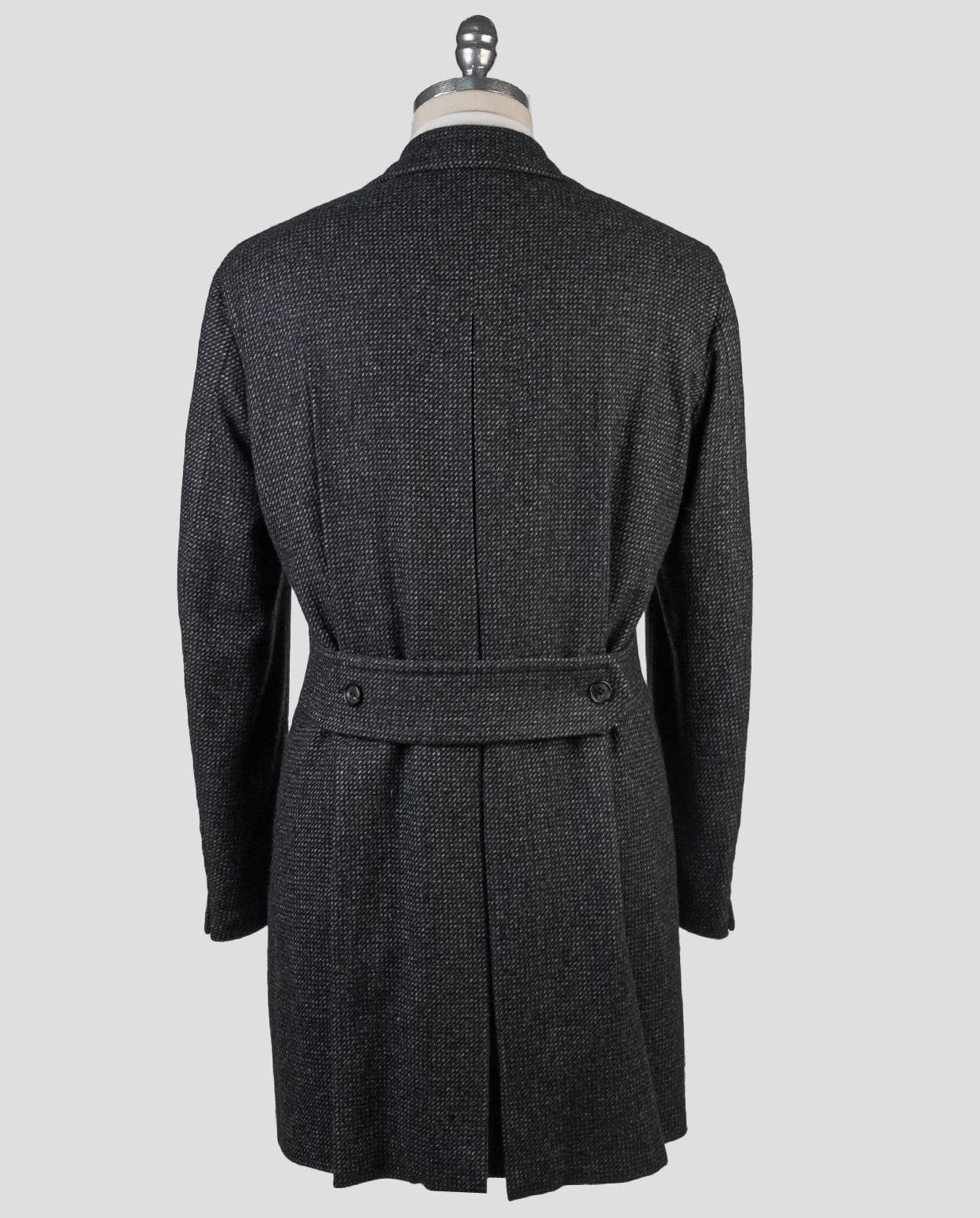 Isaia Black Cashmere Overcoat