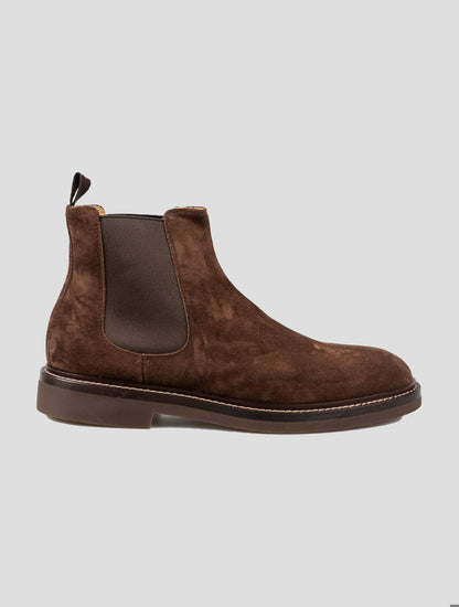 Brunello Cucinelli Brown Leather Suede Boots Shoes