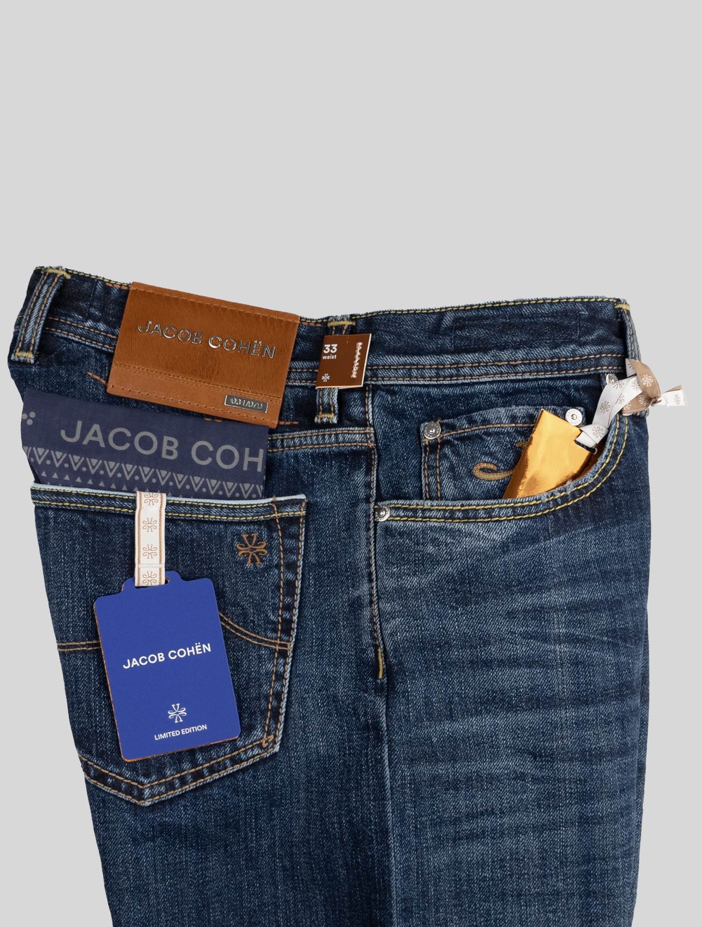 雅各布·科恩 蓝色棉质牛仔裤限量版