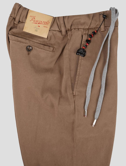 Marco Pescarolo Pantalones de algodón de lycra marrón Ea