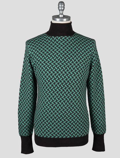 Drumohr Green Brown Cashmere Sweater Turtleneck