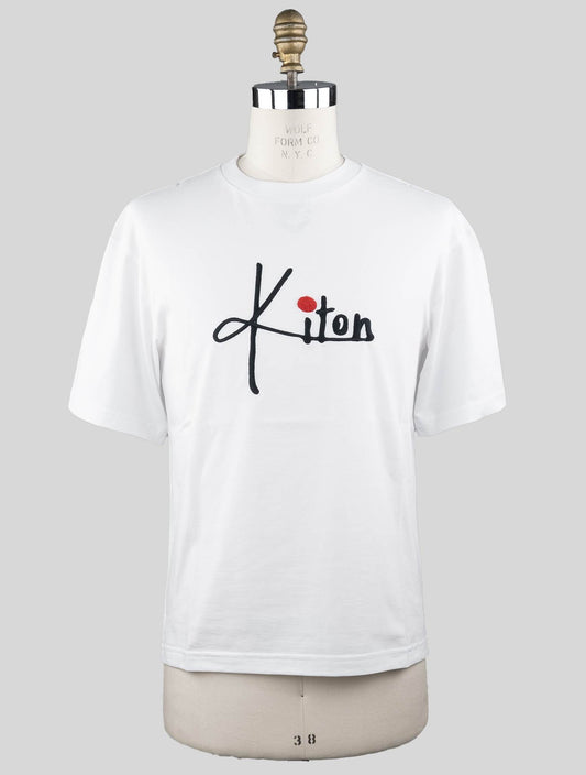 Camiseta de algodón blanca Kiton
