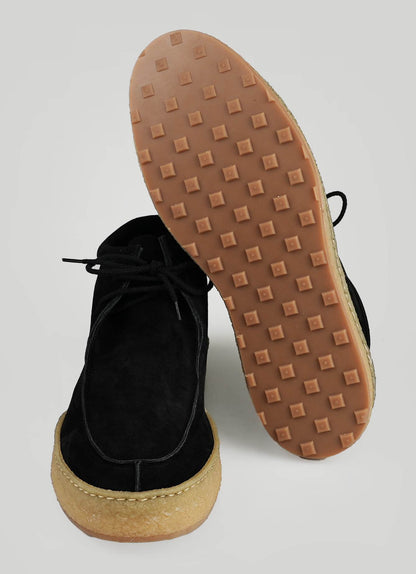 Kiton černé kožené semišové boty