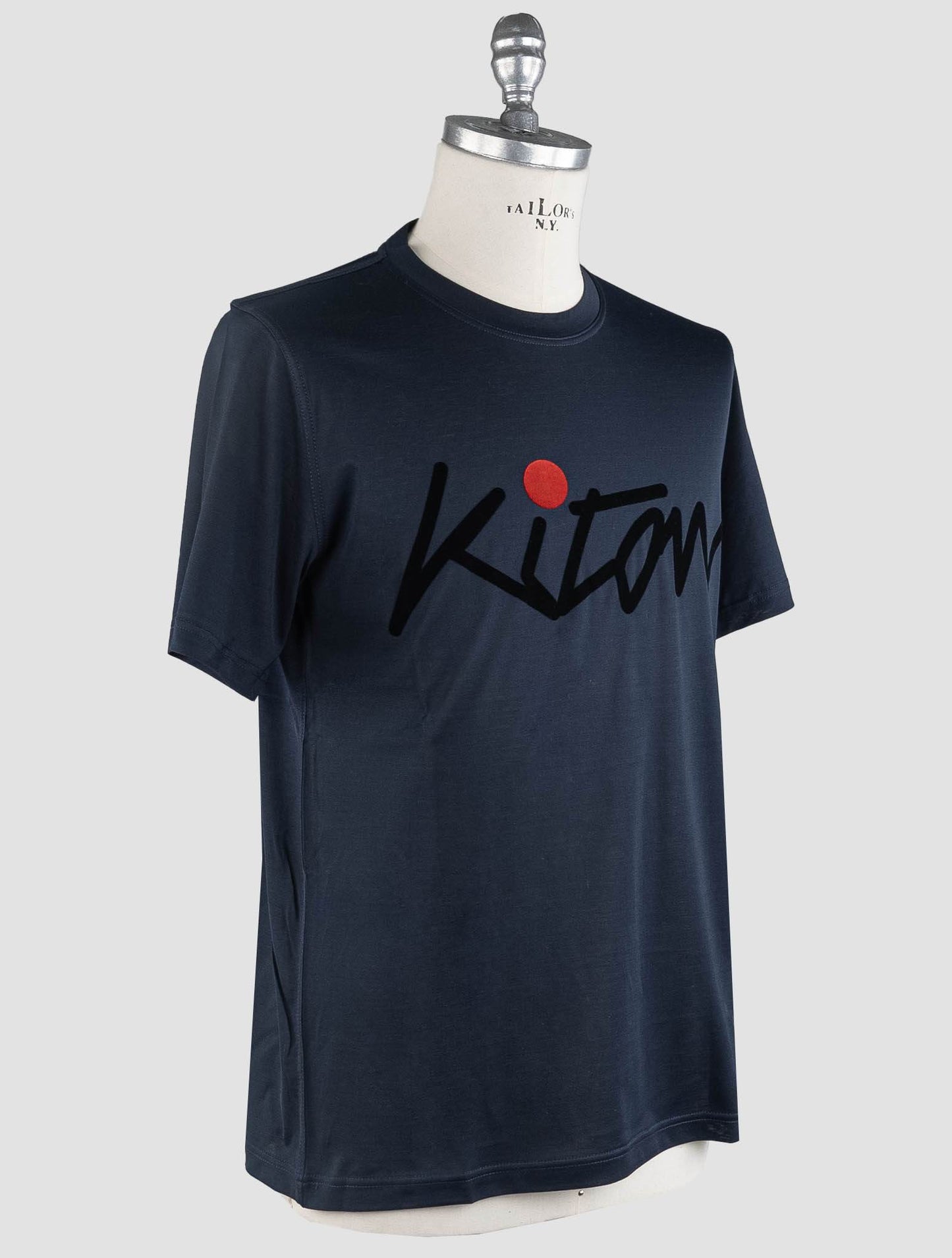 Kiton blue navy cotton t-krekls