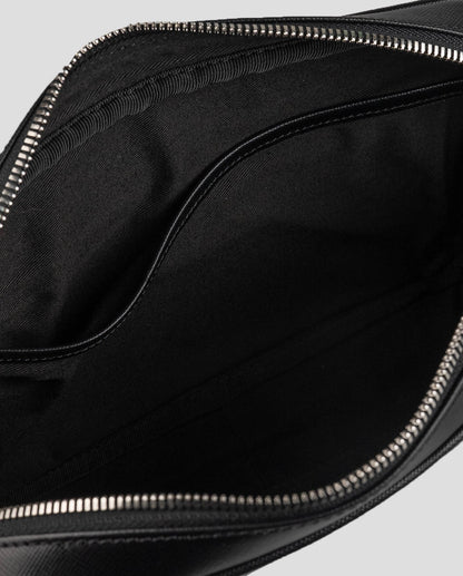 Bolsa de cuero negro Kiton