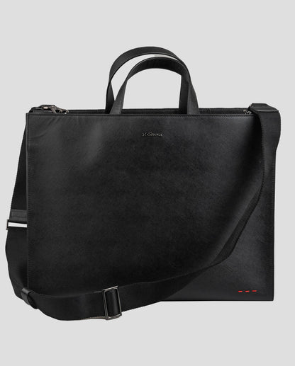 Kiton Black Leather Business Bag