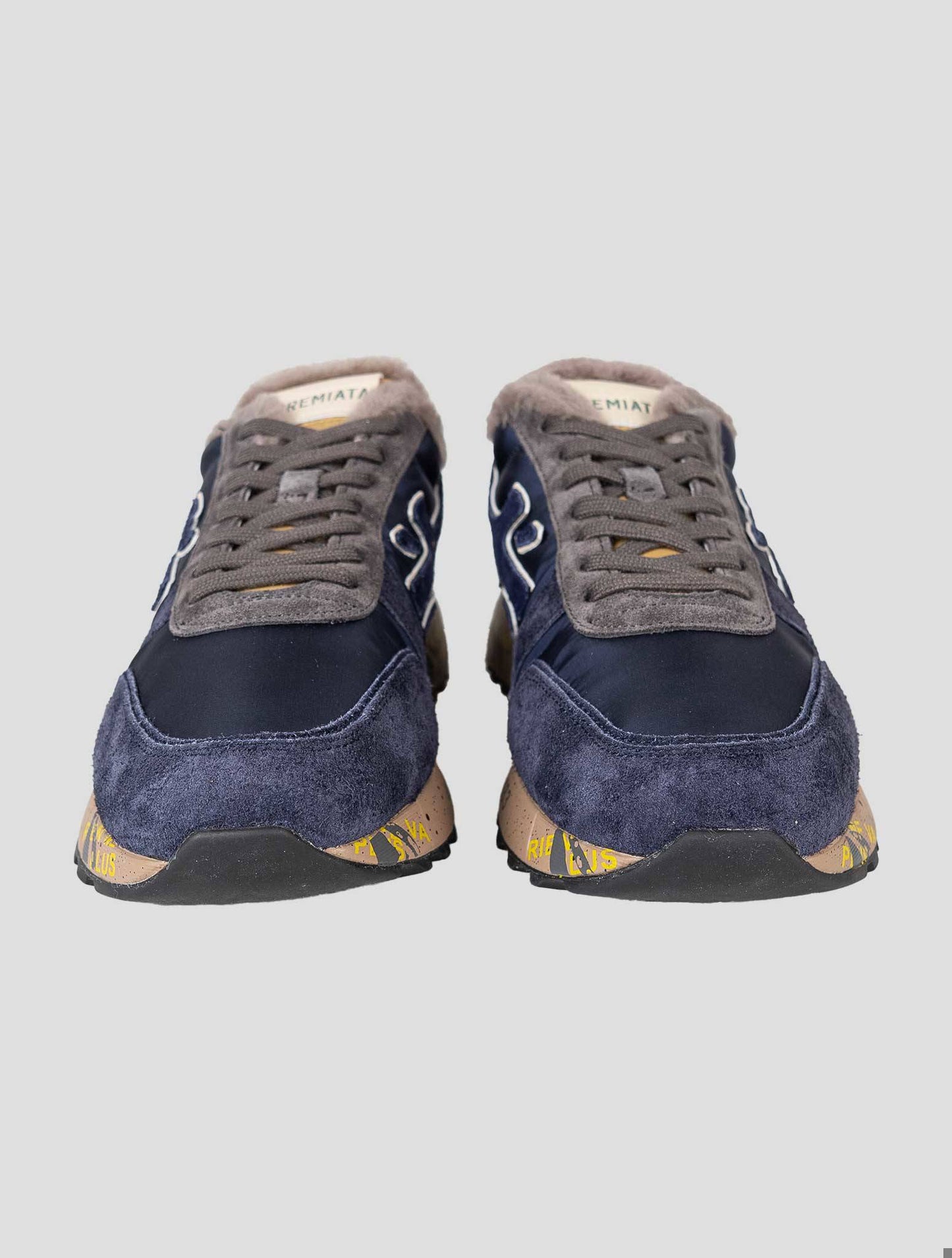 Premiata Blue Leather Suede Pa Nylon Pu Wool Sneakers