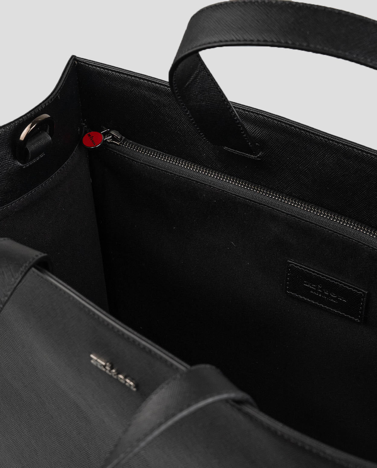 Kiton Black Leather Business Bag