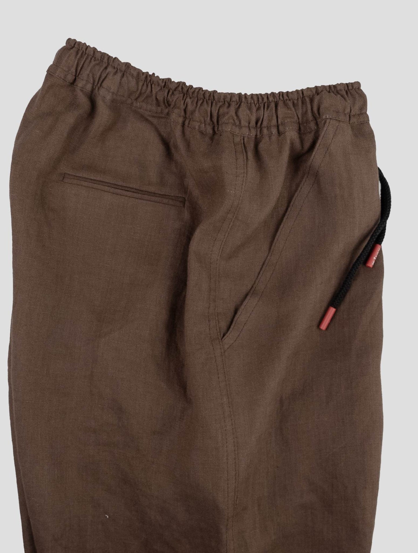 Kiton Brown Linen Short Pants