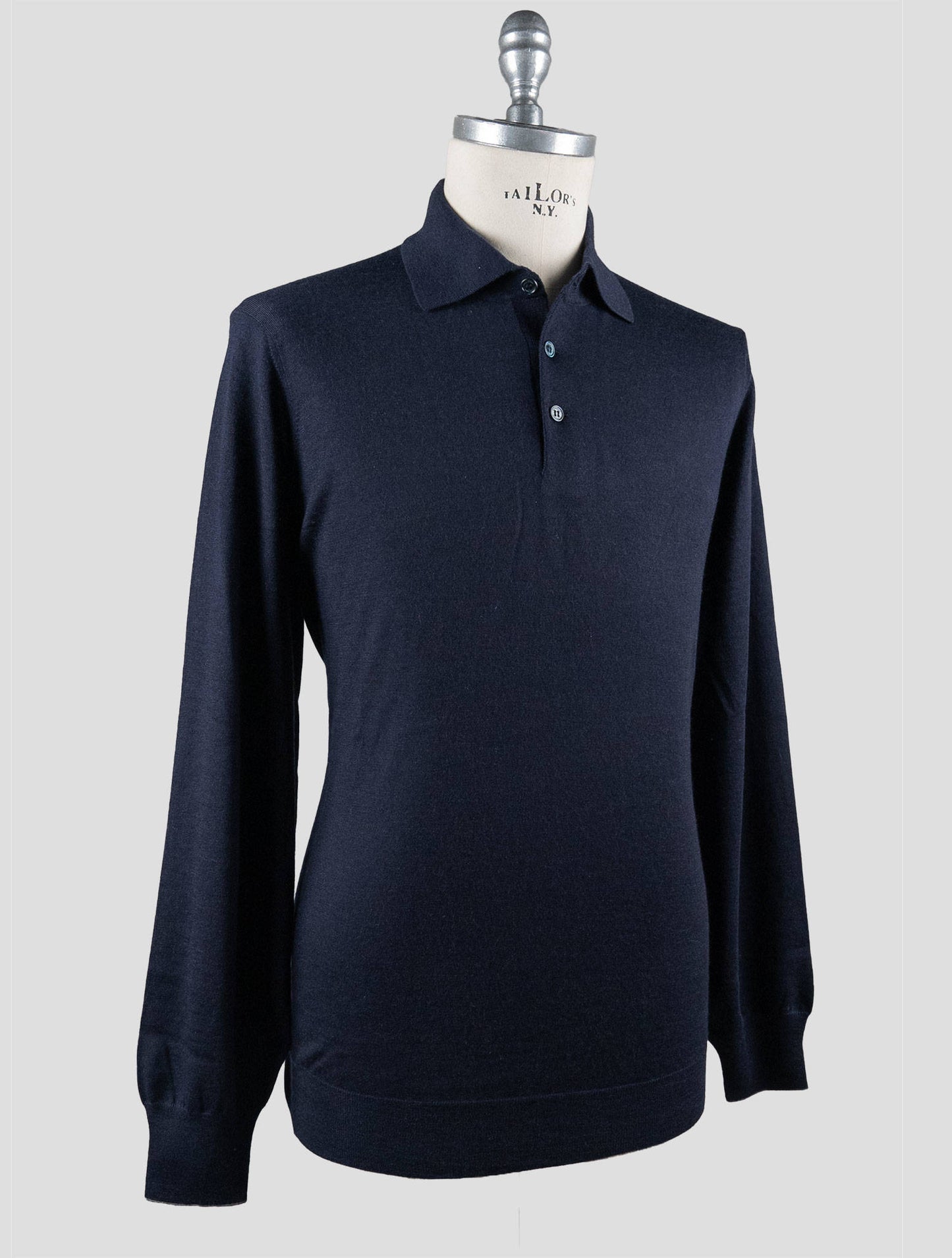 Brunello Cucinelli Blue Virgin Wool Cashmere Sweater Polo