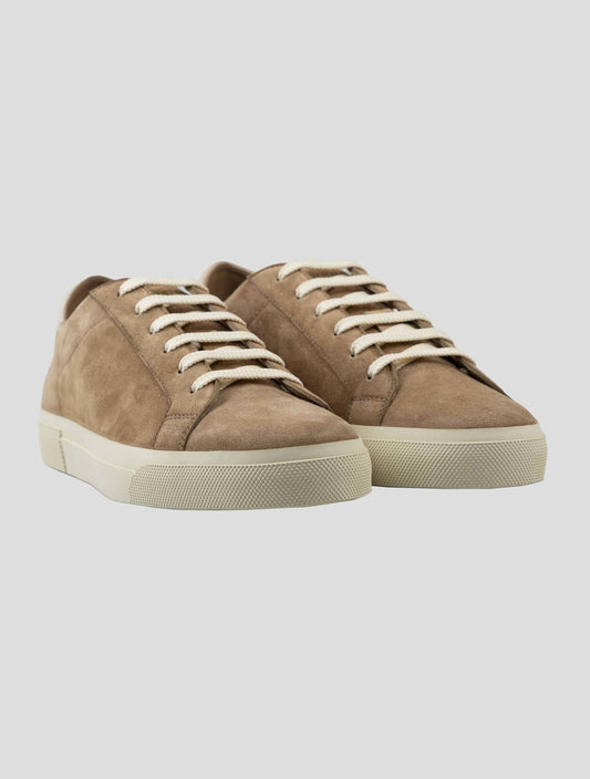 Brunello Cucinelli Brown Leather Suede Sneakers