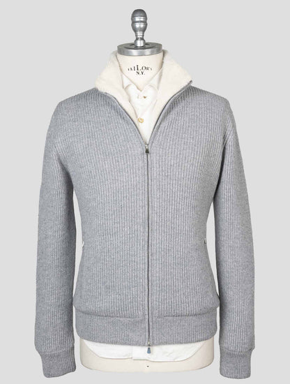 Gran Sasso Gray Cashmere Faux Fur Pl Coat