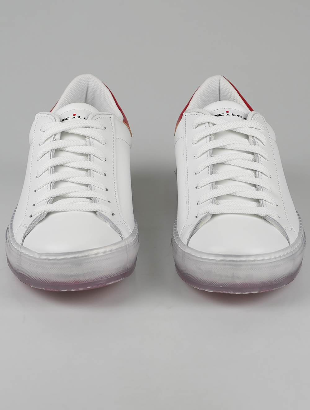أحذية رياضية من الجلد الأحمر الأبيض Kiton طبعة خاصة