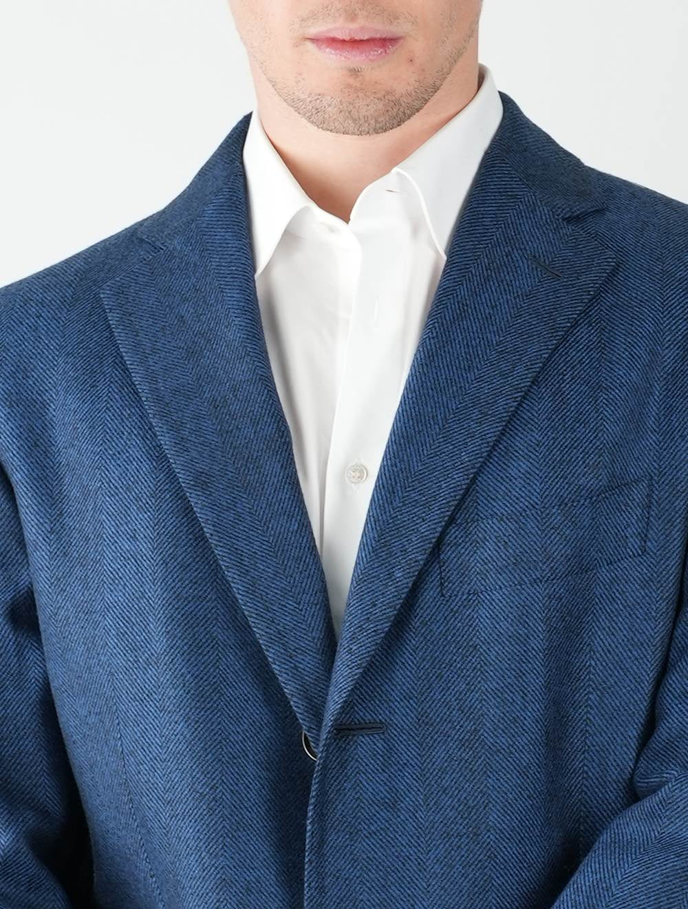 Cesare Attolini Abrigo azul de cachemira y lana de cordero