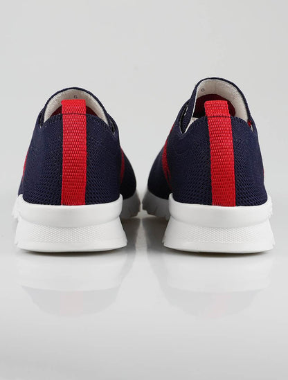 Kiton Blue Red Cotton Ea Sneakers