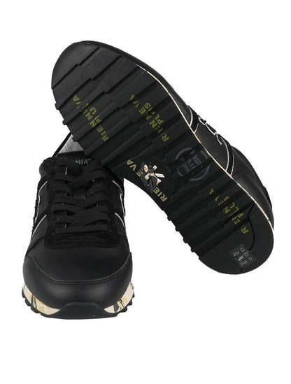 أحذية رياضية من الجلد الأسود بريمياتا