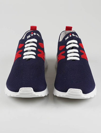 Kiton Blue Red Bomull Ea Sneakers