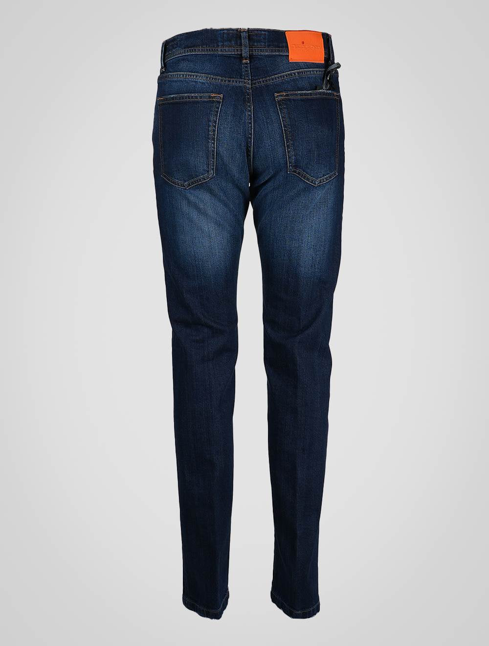 Kiton donkerblauwe katoenen Ea-jeans