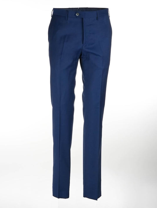 MARCO PESCAROLO Синие шерстяные классические брюки 