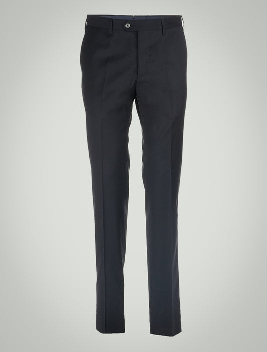 MARCO PESCAROLO Темно-синие шерстяные классические брюки 