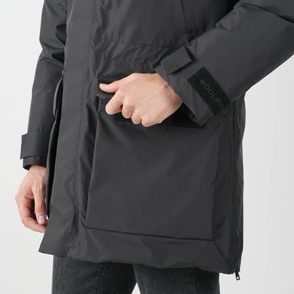 Woolrich Black Pl Pertex Long Parka Coat