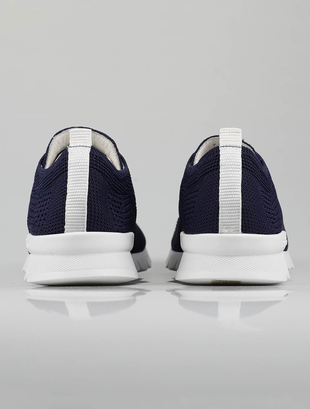 Kiton Blue Navy Cotton Ea Sneakers