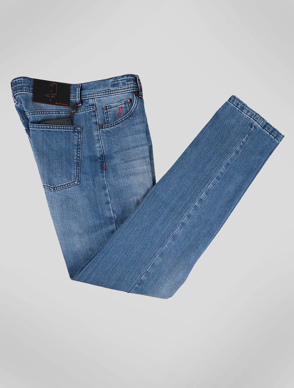 Голубые джинсы из хлопка Kiton Ea, специальная серия