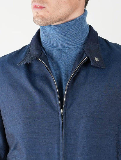 Cesare Attolini mėlynas šilko paltas