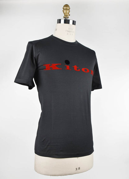 Kiton donkergrijs katoenen T-shirt
