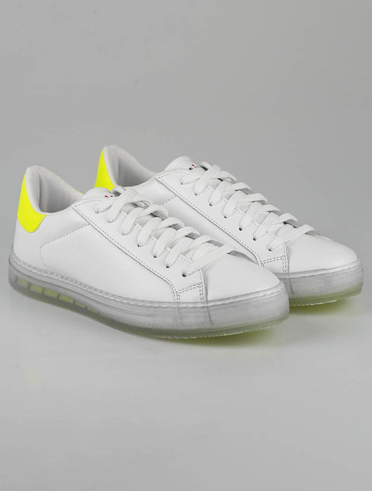 Kiton 白色黄色皮革运动鞋特别版