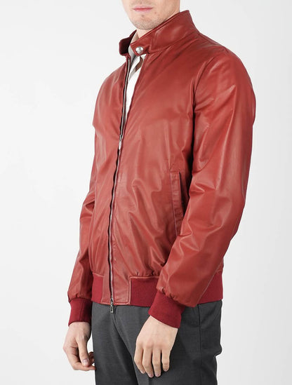 Cesare Attolini Red Leather Coat