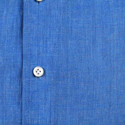 Cesare Attolini Camisa de linho azul