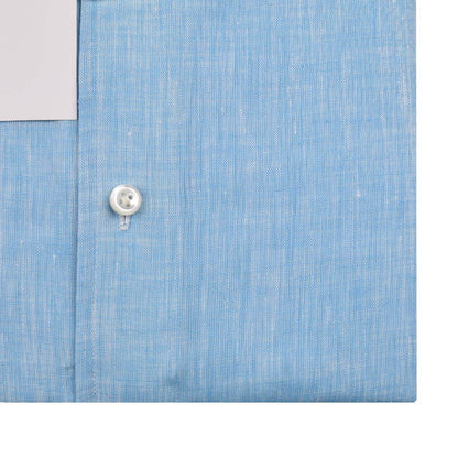 Cesare Attolini lichtblauw linnen overhemd