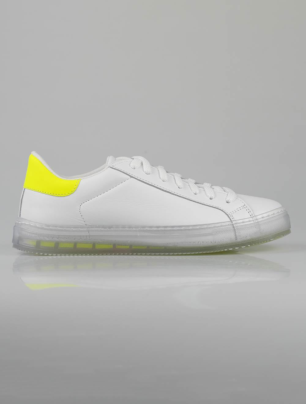 Бело-желтые кожаные кроссовки Kiton Special Edition