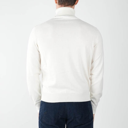 Fioroni White Cashmere Sweater Turtleneck