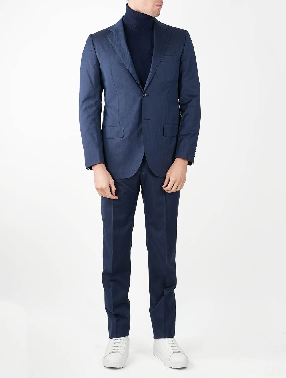 Kiton blue wool suit