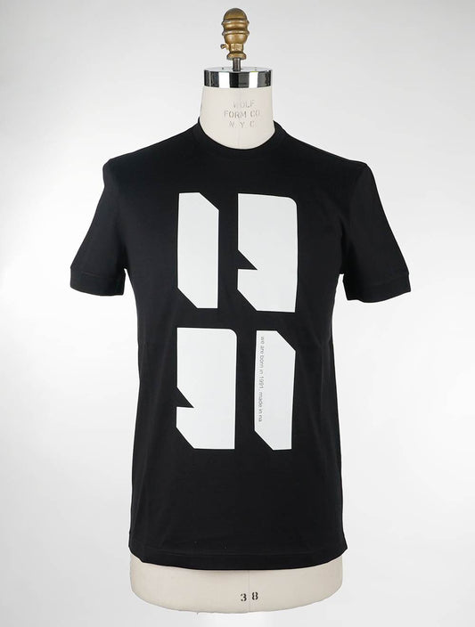 Knt Kiton T-Shirt aus schwarzer Baumwolle
